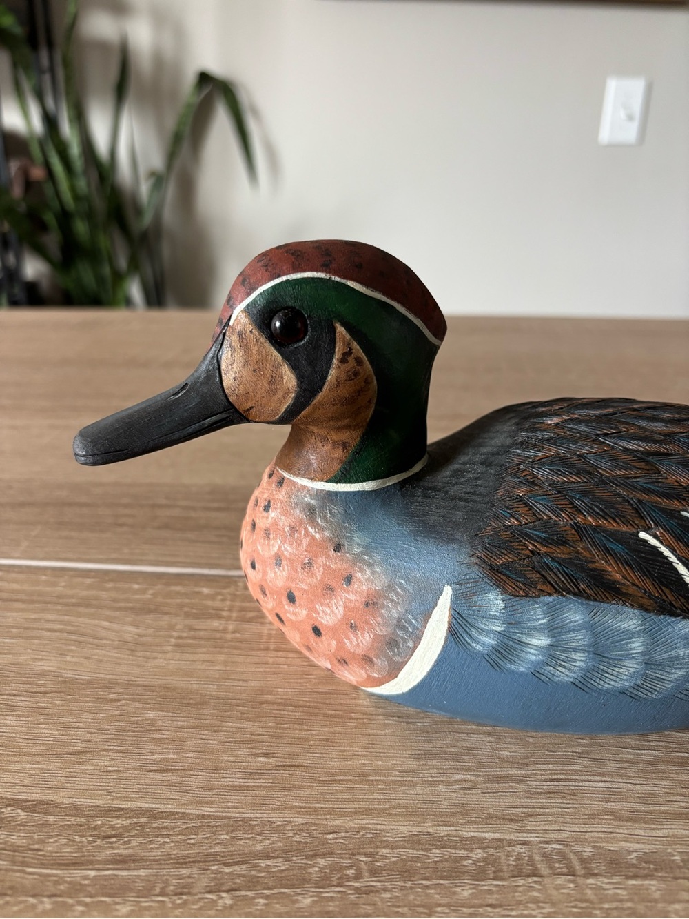 Vintage Wooden Duck - 1994 Barkai Teal Hand Carved Cedar Wooden Duck Decoy - Picture 2 of 5